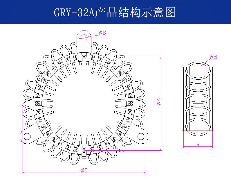 GRY-32A輕型艦載鋼絲繩隔振器結(jié)構