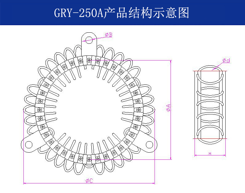 GRY-250A輕型艦載鋼絲繩隔振器結(jié)構(gòu)